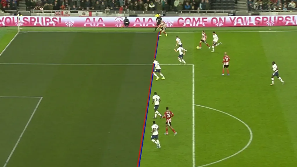 Visual representation of a VAR call for offside.